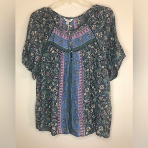 NWT Lucky Brand peasant top L
